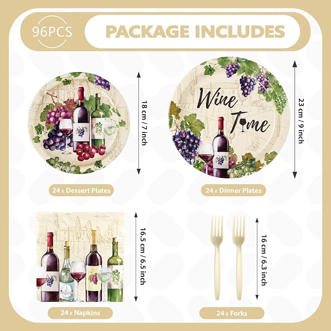96Pcs Wine Tasting Party Decorations - Image 2