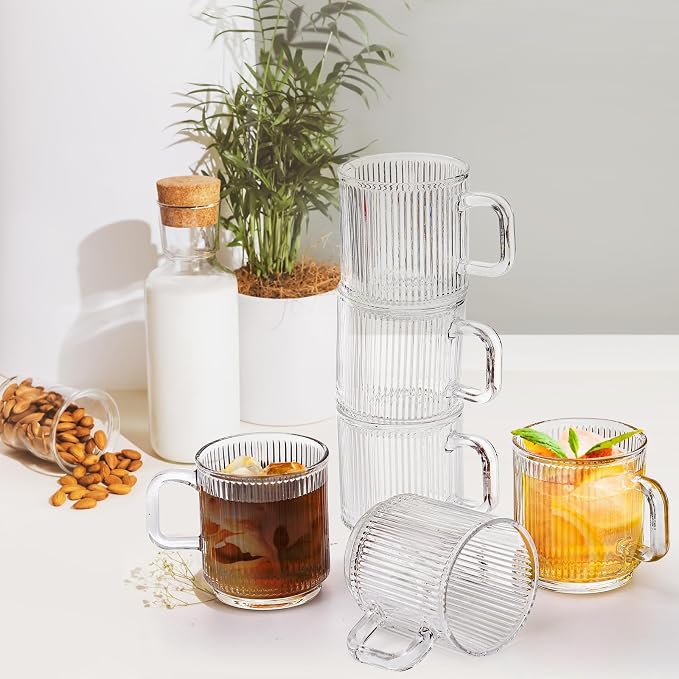 Noamus 6 Pack Premium Glass Coffee Mugs - Image 5