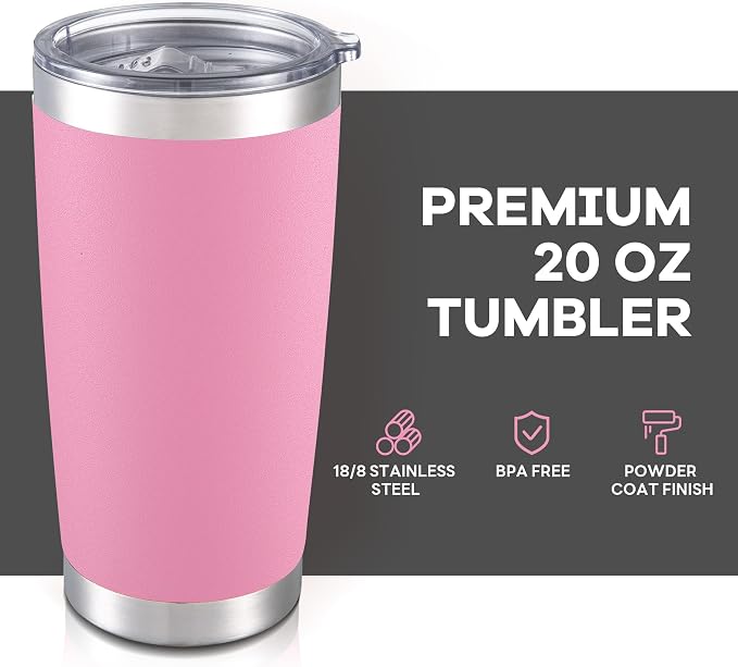 20 oz Tumbler with Lid Stainless Steel Insulated Tumblers Cups Travel Mug | - Image 2