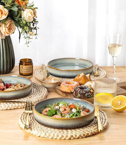 7.5" Ceramic Pasta Bowls Set of 4, Salad Bowls | Versatile Serving Bowls - Image 3