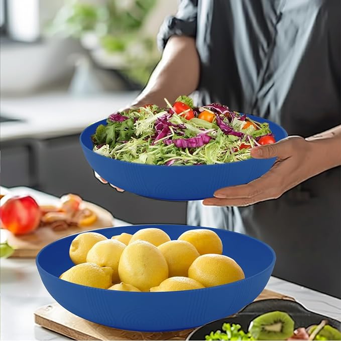 65oz Wheat Straw Large Salad & Soup Bowls Set of 2, Unbreakable, Microwave & - Image 7