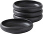 Uaral Japanese Salad Plate, Stoneware Black Plate Set, Appetizer Plates Set of 4 by Uaral