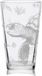 SEA TURTLE Engraved Beer Pint Glass | Great Nautical Drinking Gift Idea for Ocean Marine Enthusiasts Divers Sea Creatures