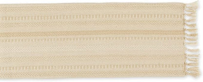 DII Farmhouse Braided Stripe Table Runner Collection, Vintage Linen - Image 2