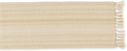 DII Farmhouse Braided Stripe Table Runner Collection, Vintage Linen - Image 2