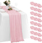 8 Pack Light Pink Cheesecloth Table Runners 20x120 Inch Gauze Table Runner by Yorcari