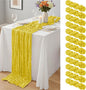 12 Pcs Lemon Yellow Cheesecloth Table Runner 10Ft, Gauze Table Runners 21.5 x by Yemosa
