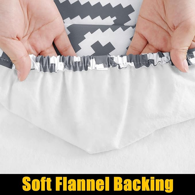 Smiry Rectangle Table Cloth Cover, Waterproof Elastic Fitted Picnic Tablecloth for 4 Foot Tables, Wipeable Flannel Backed Vinyl Tablecloths for Camping, Dining, Outdoor (Grey, 30" x 48")