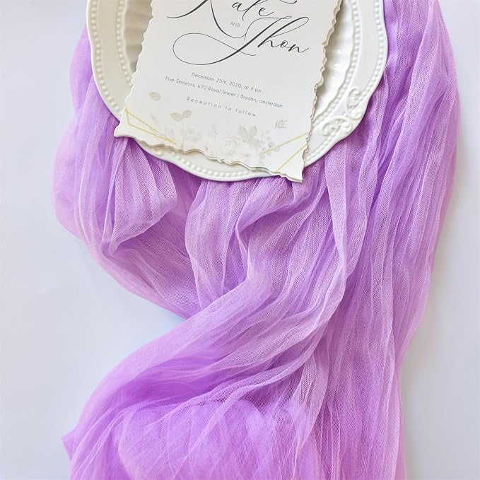 Lilac Cheesecloth Table Runner Cheese Cloth Wedding Birthday Party Decor | 10Ft - Image 3