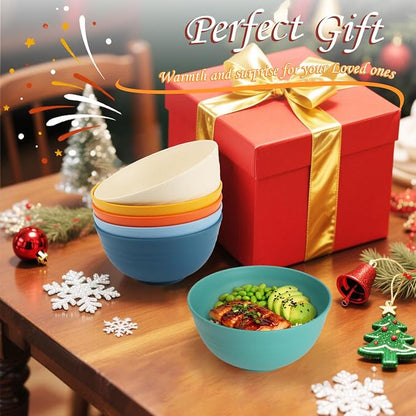 Wheat Starw Cereal Bowls, Unbreakable Bowl Set 6 PCS, Microwave and Dishwasher - Image 8