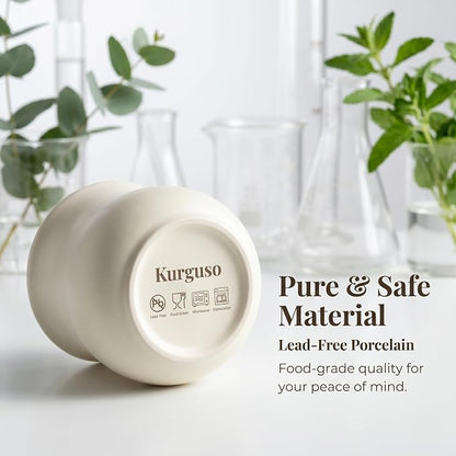 Kurguso® Porcelain Espresso Cups Set of 2, 5.5 oz mini Coffee Mugs, Espresso - Image 6