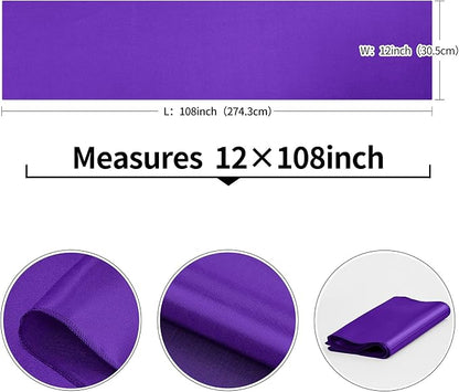 4-Pack Purple Satin Table Runner 12 x 108 Inch Long Bright and Smooth Silk - Image 3