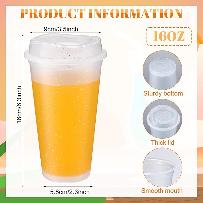 Honeydak 45 Pack 16 oz Reusable Coffee Cups - Image 3