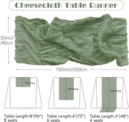 IVAPUPU Sage Green Table Runner 120 Inches - Image 9