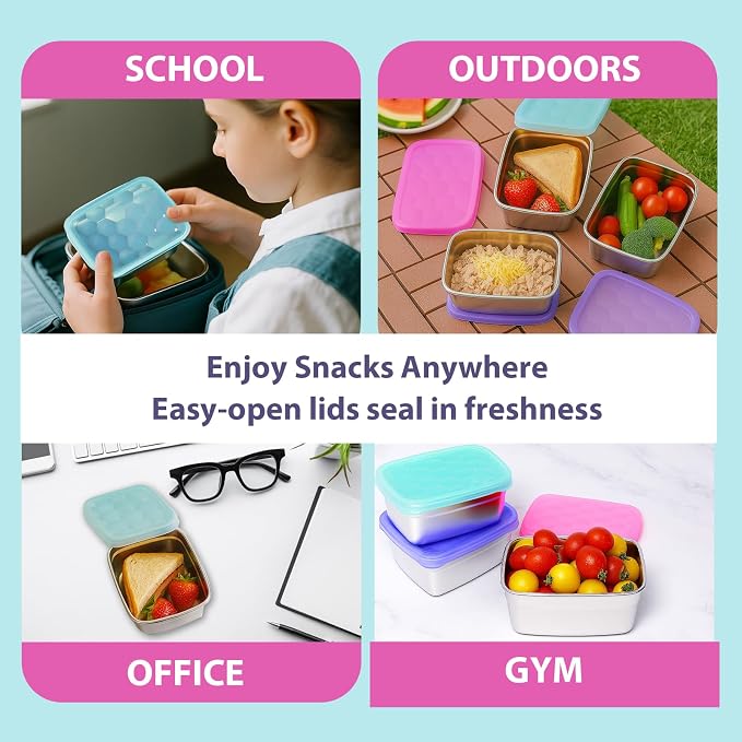 3-Pack Stainless Steel Snack Containers - Image 7