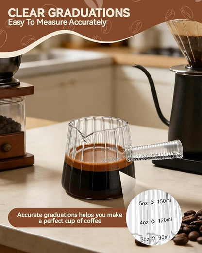 2 PCS Espresso Measuring Cup 6 Oz, Espresso Glass Cups - Image 4