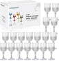 XUWAIDSGN 24 Pcs 7oz Plastic Vintage Wine Glasses Drinking Glasses Unbreakable Wedding Glassware Crystal Water Goblets Reusable Drinkware Vintage Champagne Flutes (24, Clear)