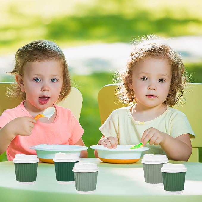 Whaline 100 Pcs Sage Green Disposable Espresso Cups - Image 5