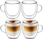 Sorfity Cappuccino Glass Mugs, Cappuccino, Tea Bag by Sorfity