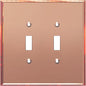 LIDER Double Toggle Switch Acrylic Wall Plate, Mirrored Dual Light Switch Plate, Plexiglass Switch Cover, Reflective Finish, Modern Upgrade, Oversized 2-Gang 5.25" x 5.25", Rose Gold