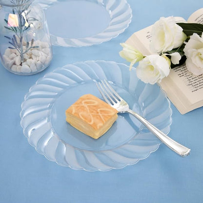 U-QE 60 Pieces Clear Plastic Plates - Image 8