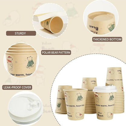 12 OZ 25 Pack Disposable Cups Paper Coffee Cups - Image 3