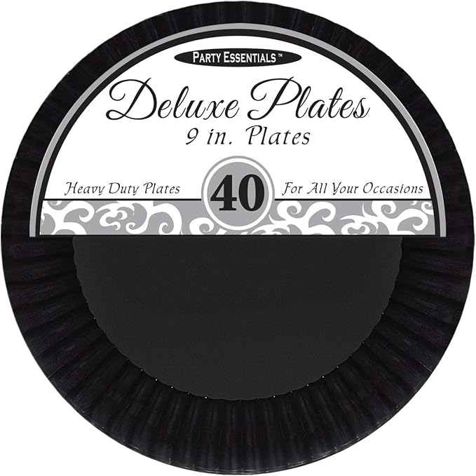 Party Essentials Deluxe Quality Hard Plastic 40 Count Round Party/Luncheon - Image 2