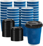 100 Pack 10 oz Insulated Disposable Paper Coffee Cups by Huifany