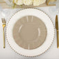 Efavormart 9" Salad Plates – Set of 10 Plastic Taupe Round Disposable Plates by efavormart