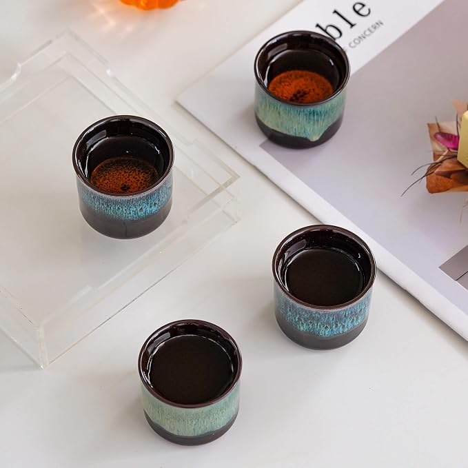 Espresso Cups Set of 2, Ceramic Espresso Cups, Expresso Shots Cups, 2.5oz Tea - Image 5