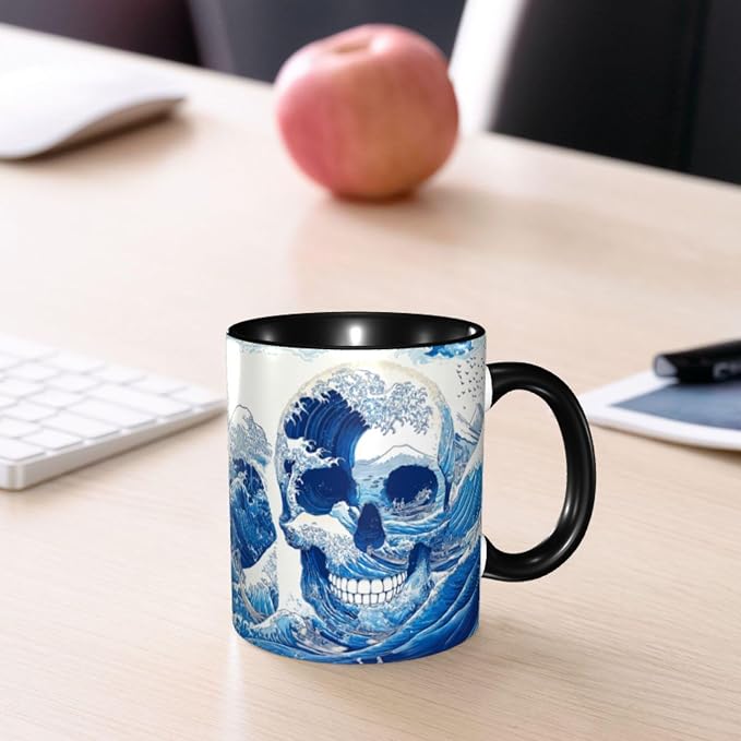 FyLybois Skull Coffee Mug 11 Ounce Mugs Ceramic Tea Cup Drinking Water Cups | - Image 7