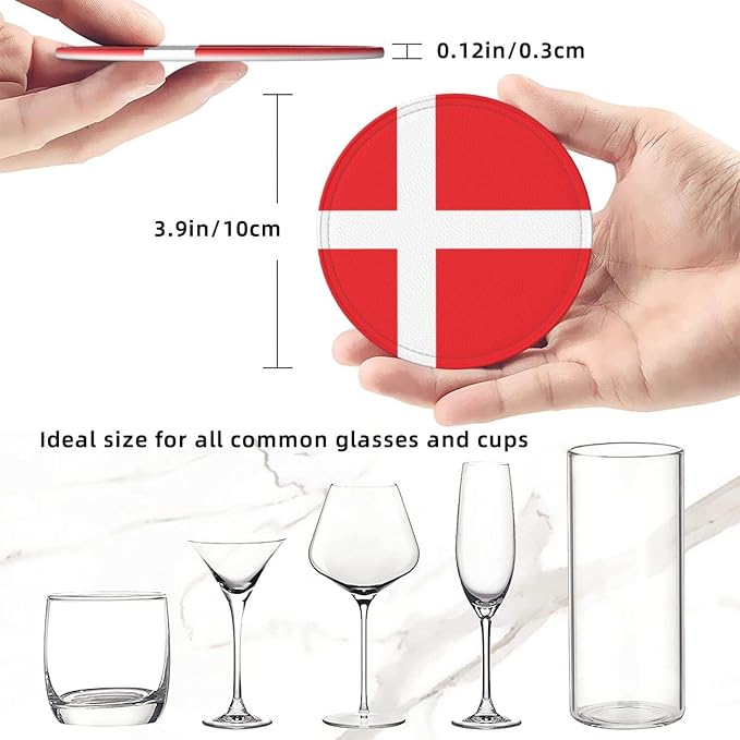 Danish Flag Coasters for Drinks - Image 3