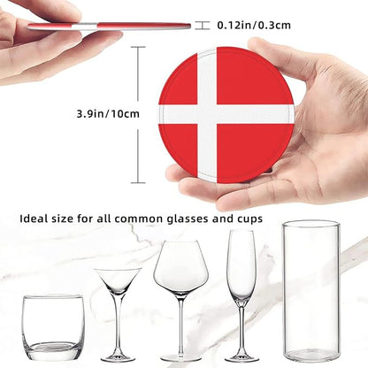 Danish Flag Coasters for Drinks - Image 3