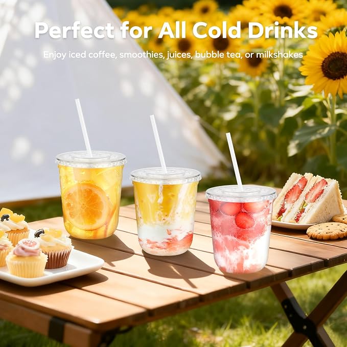 50 Pack 12 oz Clear Plastic Cups - Image 3
