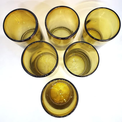 Solid Amber 14 oz Drinking Glasses, Recycled Glass, Toxin-Free - Image 5