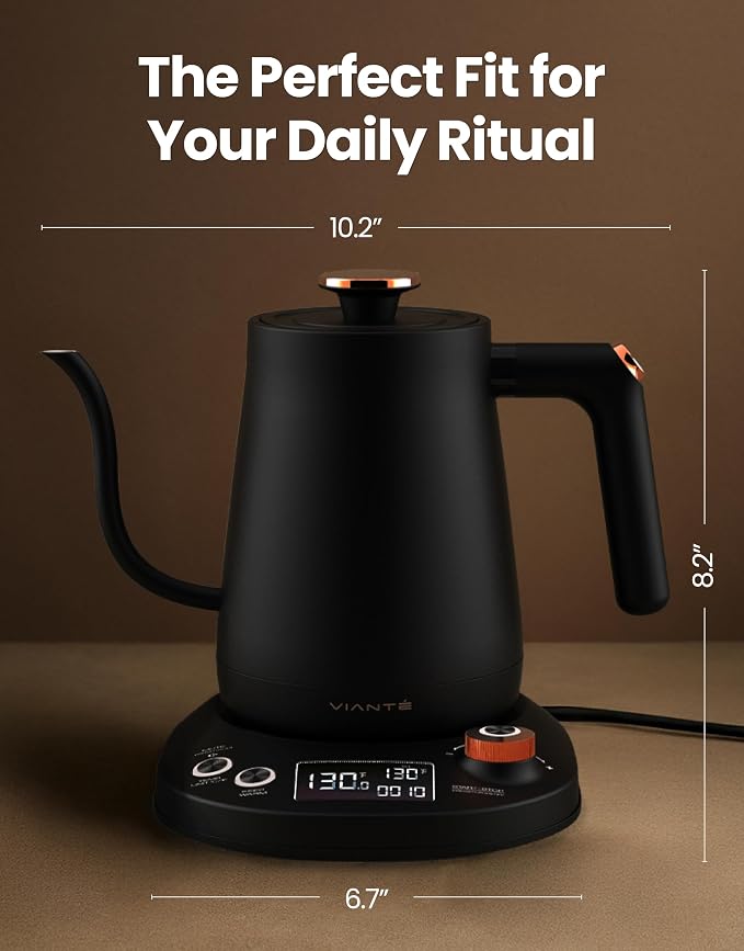 Viante Electric Gooseneck Kettle 0.8L, Pour Over Coffee & Tea, Temp Control | - Image 9