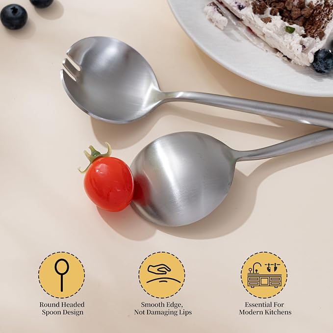 Salad Servers, O.C.E. Spoon and Fork Set, 10.3 inch Salad Utensils, Premium - Image 3