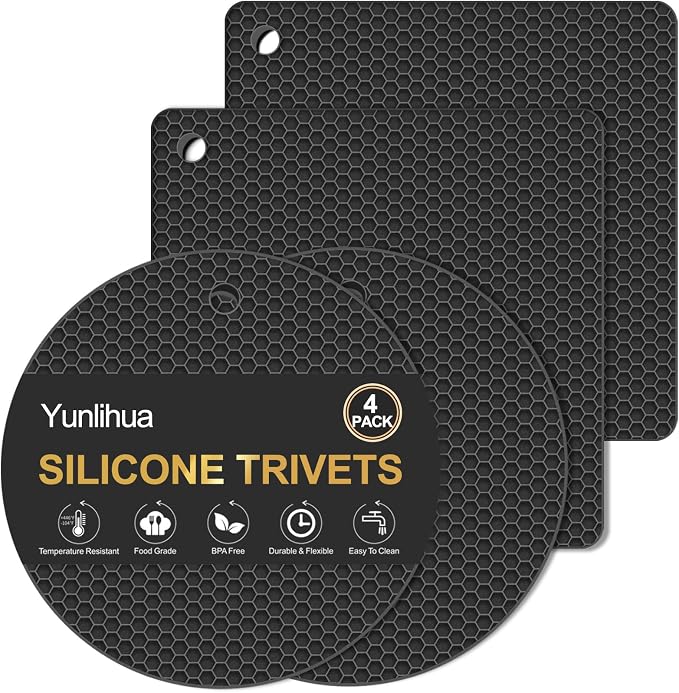 4 PCS Heat Resistant Silicone Trivet Mats by Unknown