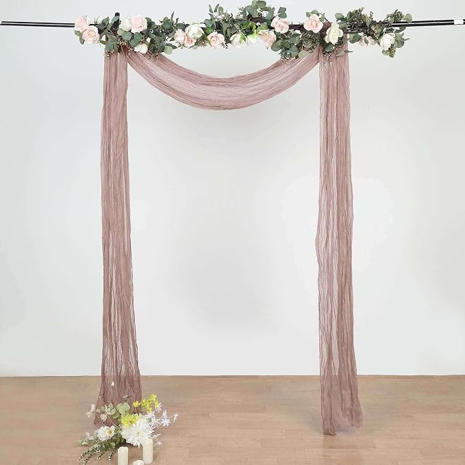 Efavormart 20ft Dusty Rose Gauze Cheesecloth Wedding Arch Drapery Fabric - Image 8