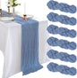 6 Pack 10Ft Dusty Blue Cheesecloth Table Runner 23 x 120 Inch | Gauze Rustic by CKIKU