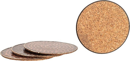 GoCraft Set of 4 Antique Copper Coasters – Handmade Hammered Copper with Padded Cork Protection, Coasters for Drinks, Beverages, Wine Glasses & Bar Glasses, Elegant Bar Décor, Durable & Stylish