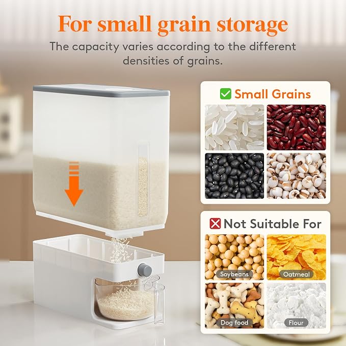 Lifewit Rice Dispenser 25 Lbs, Airtight Storage - Image 6