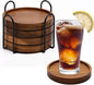 4 Pcs Wood Coasters for Drinks Absorbent, Wooden Coasters by Mckanti