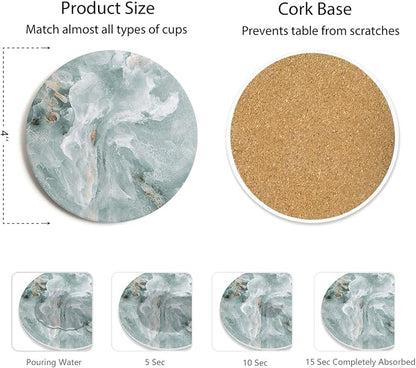 Set of 6 Abstract Marble Coasters - Image 4
