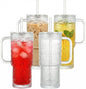 20 oz Glass Tumbler with Lid and Straw, Glass Iced Coffee Cups, Spill-proof by Unknown