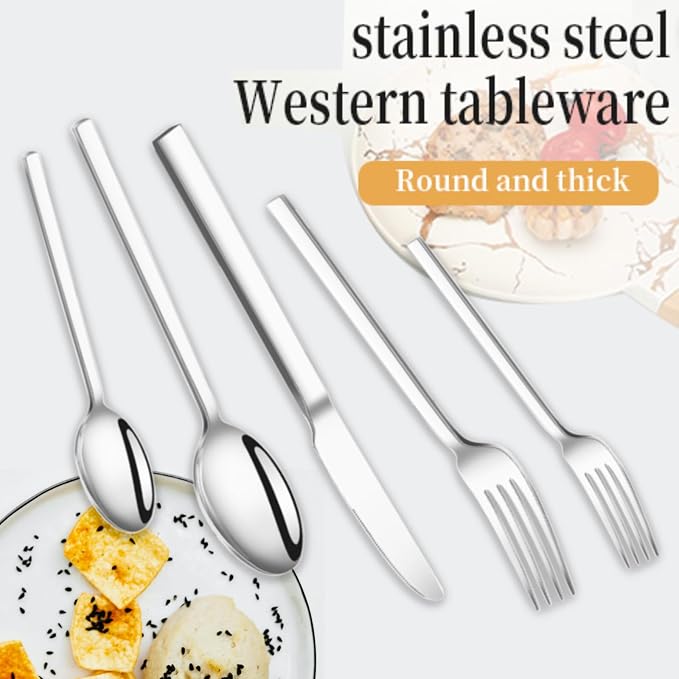Silverware Set, 40-Piece Forged Flatware Cutlery Set Premium Stainless Steel - Image 9