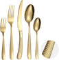 Hammered Silverware Set Gold Modern Stainless Steel Flatware by A%C2%B7HOUSEWARE