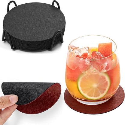 Faux Leather Drink Coasters by Chitomars