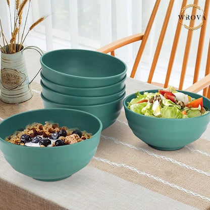 Wheat Straw Bowls Set 60 OZ Unbreakable Large Cereal Bowls Set of 6 Microwave - Image 7
