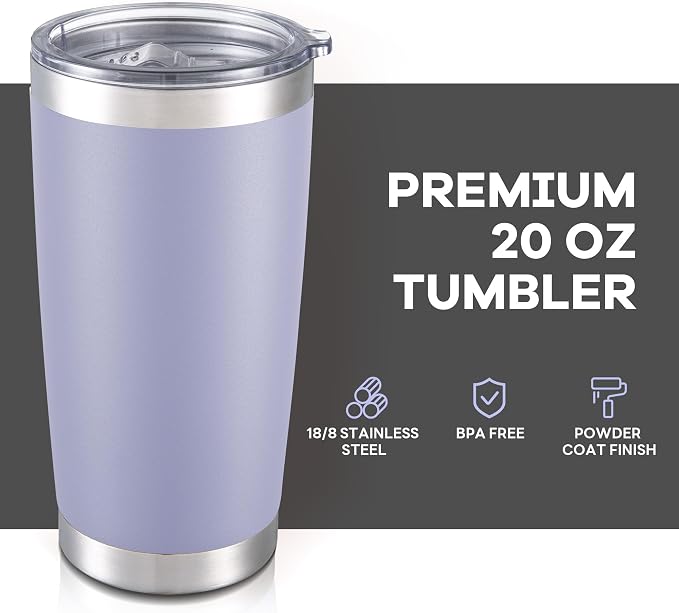20 oz Tumbler with Lid Stainless Steel Insulated Tumblers Bulk Cups Mug | - Image 2